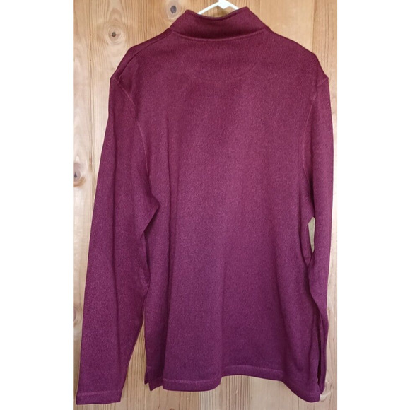 WRANGLER Authentics Men’s Fleece Quarter-Zip Red Sweater Fleece Interior Soft - Picture 2 of 4